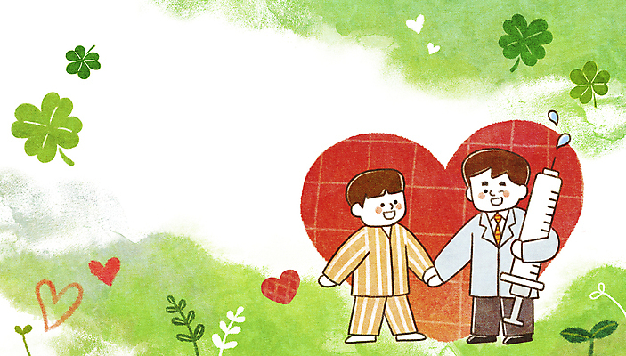 전신 PSD 남자 행복 의자 일러스트 주사기 사랑 미소 성인 두명 연두색 손잡기 화목 환자 의사 하트 행운 네잎클로버 세잎클로버 성인남자만 국내일러스트 모양 식물 감정 가구 컨셉 의학 의료기기 모션 표정 사람 초록색 의료진 클로버 남자만 성인만 파일형식