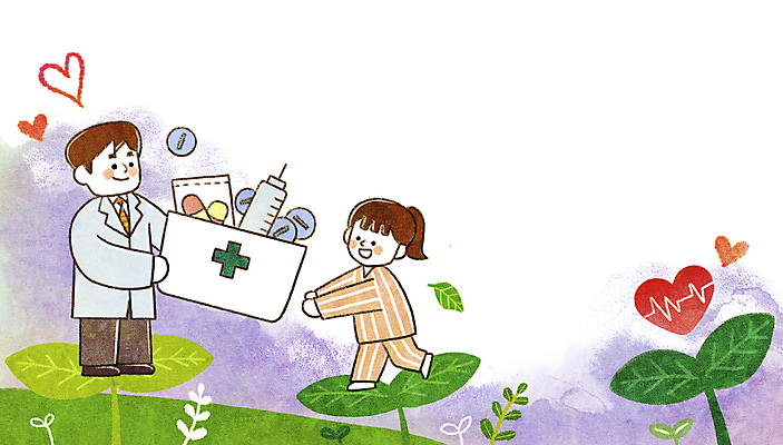 전신 PSD 여자 남자 일러스트 주사기 서기 들기 성인 두명 알약 새싹 걷기 환자 의사 하트 맥박 주기 처방 성인만 국내일러스트 모양 식물 의학 의료기기 모션 사람 약 의료진 파일형식