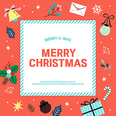 크리스마스 일러스트 편지봉투 사각프레임 크리스마스선물 타이포그라피 사람없음 빨간색 선물상자 종 편지 솔방울 지팡이사탕 호랑가시나무열매 오너먼트 크리스마스배경 국내일러스트 AI파일 문자 기념일 열매 컬러 백그라운드 크리스마스장식 봉투 프레임 사탕 선물 상자 사각형 파일형식 벡터