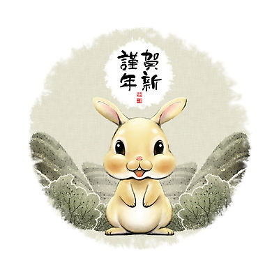 PSD 나무 응시 일러스트 캘리그라피 붓터치 근하신년 새해 산 서기 풍경 사람없음 도장 태양 노란색 귀여움 토끼띠 토끼 숲 동양화 언덕 번짐 낙관 2023년 계묘년 국내일러스트 자연요소 식물 시선 컬러 컨셉 포유류 모션 미술 반려동물 십이지신 연도 파일형식 효과
