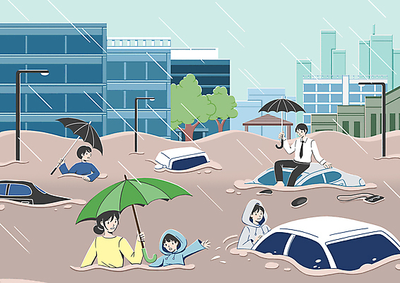 전신 PSD 나무 여자 남자 어린이 가로등 일러스트 우산 자동차 경고 들기 앉기 빌딩 여러명 상반신 성인 건물 여름 손들기 피해 비 밀기 떠있는 홍수 자연재해 우비 장마 지구온난화 폭우 빗물 기후위기 침수차 국내일러스트 침수피해 자연요소 식물 건축물 옷 계절 공공시설 육상교통 다수 모션 날씨 사람 비_날씨 재해 기후변화 위기 파일형식
