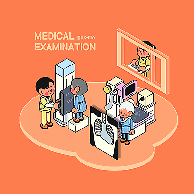 전신 여자 노년 남자 일러스트 엑스레이 병원 서기 여러명 성인 건강관리 주황색 간호사 의사 잡기 흉부 환자복 아이소메트릭 건강검진 흉부외과 국내일러스트 AI파일 옷 컬러 다수 의학 모션 건강 관리 사람 환자 의료진 호흡기관 검사_조사 파일형식 벡터