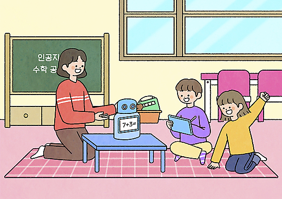 PSD 여자 교육 남자 어린이 일러스트 수업 앉기 성인 세명 태블릿 손들기 교사 칠판 수학 무릎꿇기 로봇 책상 수학교육 도우미 코딩 에듀테크 AI_인공지능 국내일러스트 직업 가구 교과목 모션 정보기술 사람 전자제품 스마트기기 컴퓨터교육 파일형식