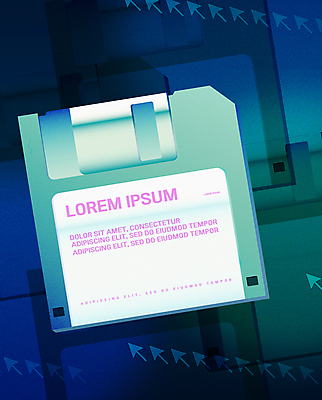 일러스트 프레임 사람없음 초록색 파란색 마우스 빈티지 플로피디스크 복고 커서 카피스페이스 뉴트로 Y2K 국내일러스트 AI파일 컬러 컨셉 컴퓨터용품 공백 파일형식 벡터