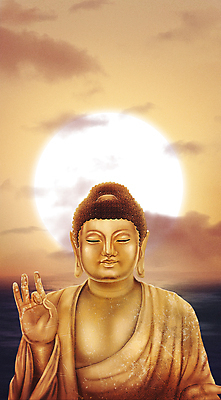 PSD 구름 바다 백그라운드 불교 일러스트 사람없음 태양 동상 노란색 노을 기도 불상 부처 황금불상 국내일러스트 자연요소 종교 컬러 조형물 기념물 파일형식