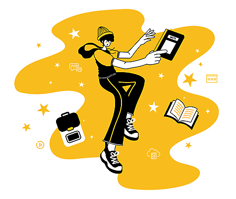 전신 남자 가방 일러스트 한명 성인 책 노란색 공책 가리킴 성인남자한명만 MZ세대 국내일러스트 AI파일 1 잡화 컬러 문구용품 사람 손짓 세대 남자한명만 성인남자만 파일형식 벡터