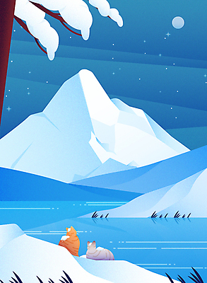 나무 응시 호수 백그라운드 두마리 겨울 일러스트 자연 밤하늘 초원 사람없음 파란색 고양이 달 야간 언덕 겨울풍경 국내일러스트 AI파일 자연요소 식물 시선 계절 컬러 2 포유류 하늘 풍경 반려동물 생태계 파일형식 벡터