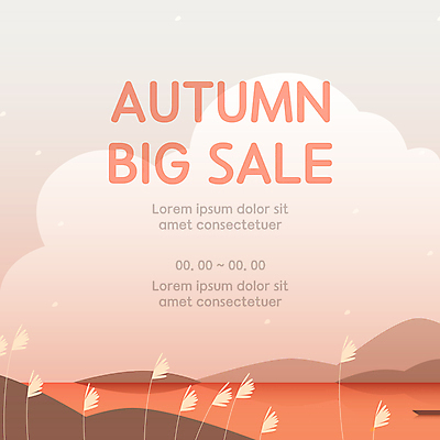 구름 호수 일러스트 자연 하늘 산 갈대 타이포그라피 사람없음 쇼핑 강 세일 가을풍경 가을 다홍색 가을배경 프로모션 국내일러스트 AI파일 자연요소 식물 문자 계절 컬러 백그라운드 풍경 이벤트 생태계 파일형식 벡터 가을_계절