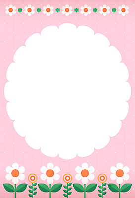 디자인 꽃 분홍색 일러스트 프레임 사람없음 격자 팬시 원형프레임 모눈 카피스페이스 국내일러스트 AI파일 식물 컬러 무늬 공백 원형 파일형식 벡터