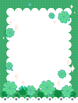 디자인 일러스트 사각프레임 프레임 사람없음 초록색 네잎클로버 클로버 격자 팬시 모눈 카피스페이스 국내일러스트 AI파일 식물 컬러 무늬 사각형 공백 파일형식 벡터
