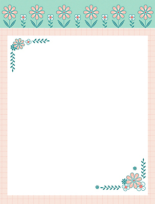 디자인 꽃 분홍색 스티커 일러스트 사각프레임 프레임 사람없음 초록색 격자 팬시 모눈 카피스페이스 국내일러스트 AI파일 식물 컬러 무늬 사각형 공백 파일형식 벡터