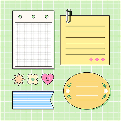 디자인 스티커 꽃무늬 일러스트 문구용품 프레임 사람없음 세트 줄무늬 하트 메모지 오브젝트 격자 메모꽂이 모눈종이 가로줄 카피스페이스 국내일러스트 AI파일 모양 꽃 종이 선 무늬 사무용품 공백 파일형식 벡터