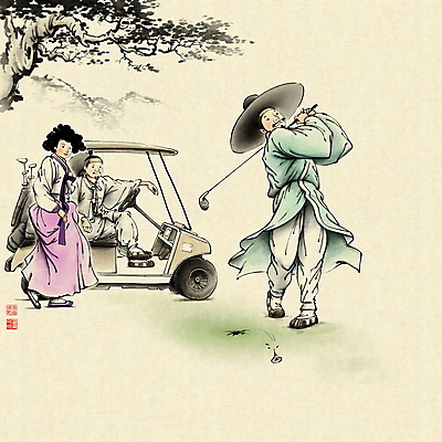 전신 PSD 나무 전통 여자 남자 골프 일러스트 캘리그라피 골프장 레저 붓터치 서기 들기 성인 세명 도장 골프채 스윙 승차 한복 동양화 번짐 낙관 골프카트 골프티 민속화 풍속화 성인만 국내일러스트 식물 한국전통 포즈 스포츠시설 모션 골프용품 미술 사람 구기 전통의상 그림 파일형식 효과