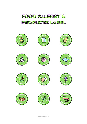 아이콘 음식 조개 새우 콩 갑각류 경고 어류 옥수수 사람없음 연두색 라벨 계란 우유 견과류 금지 설탕 땅콩 밀가루 음식아이콘 알레르기 루피너스 유당불내증 글루텐프리 2D아이콘 AI파일 동물 어패류 유제품 곡류 프레임 초록색 알 수중동물 질병 가루 파일형식 벡터