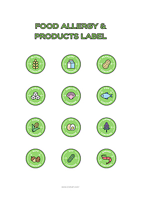 아이콘 화살표 음식 조개 새우 콩 갑각류 경고 어류 옥수수 사람없음 연두색 라벨 계란 우유 견과류 금지 설탕 땅콩 밀가루 음식아이콘 알레르기 루피너스 유당불내증 글루텐프리 2D아이콘 AI파일 동물 어패류 유제품 곡류 프레임 초록색 알 수중동물 질병 가루 파일형식 벡터