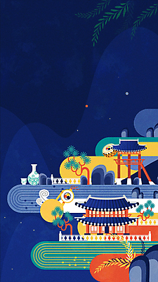 구름 한국전통 전통 포스터 나뭇잎 국악기 사람없음 파란색 궁전 소나무 도자기 야간 북 소고 동영상 전통축제 야간개장 모션그래픽 MP4 MOV 자연요소 나무 악기 컬러 고건축 잎 타악기 한국 국악 축제 파일형식