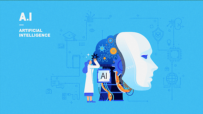 전신 여자 과학 하늘색 한명 서기 성인 노트북 과학기술 연구원 로봇 톱니바퀴 태엽 동영상 과학의날 성인여자한명만 모션그래픽 MP4 MOV AI_인공지능 직업 1 모션 기술 사람 파란색 전자제품 여자한명만 성인여자만 파일형식 법정기념일