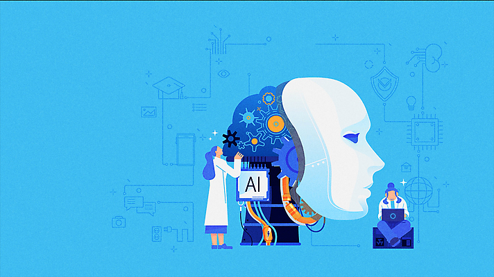 전신 여자 과학 하늘색 서기 앉기 성인 두명 노트북 과학기술 연구원 로봇 톱니바퀴 태엽 동영상 과학의날 성인여자만 모션그래픽 MP4 MOV AI_인공지능 직업 모션 기술 사람 파란색 전자제품 여자만 성인만 파일형식 법정기념일