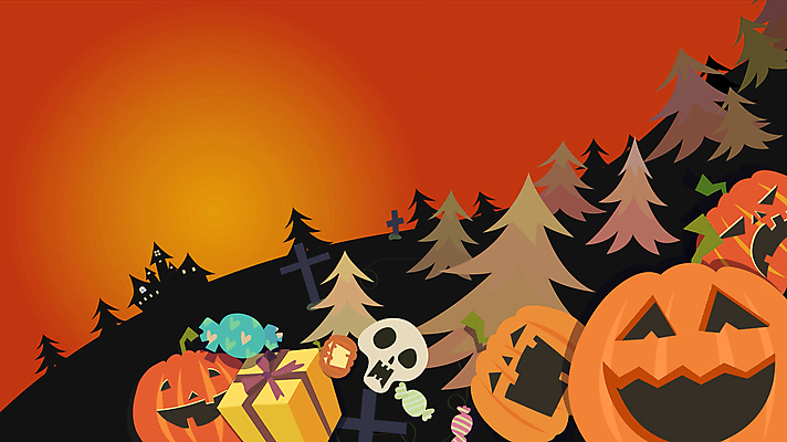 나무 백그라운드 십자가 호박 해골 주택 사탕 그림자 사람없음 선물상자 검은색 주황색 할로윈 흔들림 박쥐 쏟아짐 동영상 잭오랜턴 해골모형 모션그래픽 MP4 MOV 식물 컬러 채소 포유류 모션 디저트 뼈 선물 건물 상자 모형 파일형식