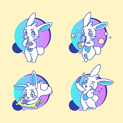 디자인 별 엎드리기 스티커 여러마리 일러스트 베개 놀이 새해 프레임 윙크 들기 사람없음 반짝임 스마트폰 컬러풀 귀여움 물방울무늬 토끼 비눗방울 셀프카메라 게임기 먹기 토끼캐릭터 팝콘 비누방울놀이 2023년 키치 계묘년 국내일러스트 AI파일 자연요소 컬러 동물캐릭터 다수 컨셉 무늬 포유류 침구 모션 표정 핸드폰 스마트기기 반려동물 사진촬영 연도 파일형식 벡터