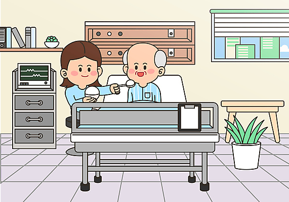 전신 여자 노년 남자 일러스트 들기 앉기 상반신 성인 두명 숟가락 침대 먹여주기 간호 노인복지 요양원 노인요양 밥그릇 병실 간병인 돌봄 돌봄서비스 돌보미 국내일러스트 AI파일 직업 그릇 가구 모션 수저 병원 사람 먹기 복지 서비스 요양 파일형식 벡터