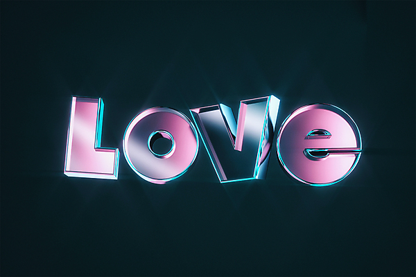PSD 편집 편집이미지 영어 분홍색 사랑 타이포그라피 사람없음 단어 3D소스 3D 모형 금속 검은색 디지털합성 편집소스 편집3D 문자 감정 컬러 재질 파일형식