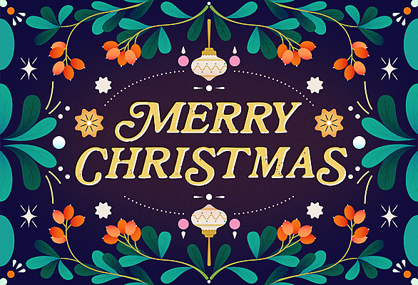 식물 꽃 백그라운드 잎 크리스마스장식 크리스마스 일러스트 크리스마스카드 프레임 타이포그라피 사람없음 장식 초록색 남색 초대장 연말 오너먼트 국내일러스트 AI파일 카드프레임 문자 기념일 컬러 카드_감사 파일형식 벡터