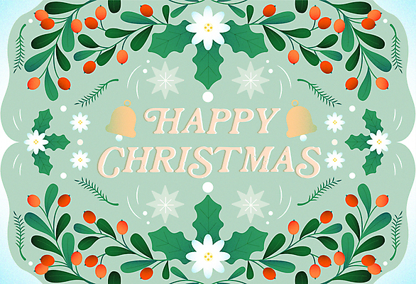 열매 꽃 별 백그라운드 잎 크리스마스 일러스트 크리스마스카드 프레임 타이포그라피 사람없음 연두색 빛 초대장 연말 국내일러스트 AI파일 카드프레임 자연요소 식물 문자 기념일 카드_감사 초록색 파일형식 벡터