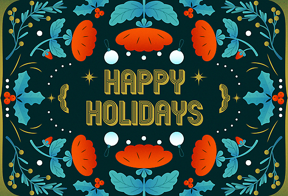 꽃 백그라운드 잎 크리스마스 일러스트 크리스마스카드 프레임 타이포그라피 사람없음 주황색 남색 초대장 연말 홀리데이 국내일러스트 AI파일 카드프레임 식물 문자 기념일 컬러 휴가 카드_감사 파일형식 벡터