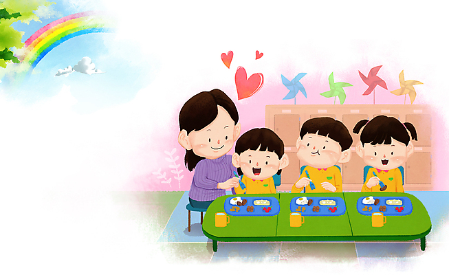 전신 PSD 구름 여자 어린이교육 남자 어린이 음식 무지개 의자 일러스트 밥 책장 소녀 소년 여러명 성인 컵 교사 식사 유치원 육아 하트 먹기 밥상 바람개비 책상 점심 식판 돌봄 보육교사 카피스페이스 국내일러스트 자연요소 모양 직업 식기 교육 가구 다수 모션 탁자 사람 공백 파일형식