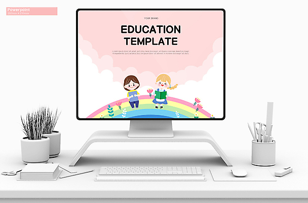 전신 템플릿 여자 어린이교육 교육 꽃 어린이 분홍색 무지개 비즈니스 그래프 들기 앉기 소녀 두명 책 세트 PPT 프레젠테이션 문서템플릿 소녀만 애니형PPT 9P 이미지템플릿 자연요소 식물 컬러 모션 사람 여자만 어린이만 파일형식