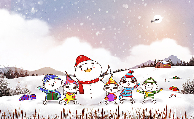 전신 PSD 여자 남자 행복 어린이 크리스마스 겨울 일러스트 안기 상상 눈사람 요정 크리스마스선물 선물 앉기 풍경 소녀 소년 여러명 친구 선물상자 손들기 설원 눈 즐거움 어린이만 국내일러스트 자연요소 계절 기념일 감정 다수 관계 모션 날씨 눈_날씨 사람 상자 파일형식