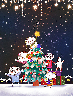 전신 PSD 여자 남자 행복 별 어린이 크리스마스 겨울 일러스트 상상 주택 크리스마스선물 들기 앉기 소녀 소년 여러명 상반신 선물상자 크리스마스트리 마을 설원 손잡기 만세 눈 즐거움 손인사 진저맨 어린이만 국내일러스트 자연요소 계절 기념일 감정 다수 모션 날씨 눈_날씨 선물 사람 건물 상자 인사 진저쿠키 파일형식