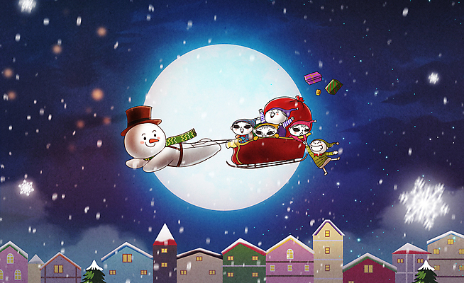 전신 PSD 여자 남자 행복 어린이 크리스마스 겨울 일러스트 눈사람 동화 주택 요정 눈꽃 매달리기 크리스마스선물 소녀 소년 여러명 상반신 파란색 마을 만세 달 비행 눈 눈송이 승차 즐거움 보따리 썰매 눈꽃무늬 어린이만 국내일러스트 자연요소 계절 기념일 감정 컬러 다수 무늬 모션 날씨 눈_날씨 선물 사람 건물 파일형식