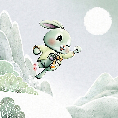 PSD 한마리 일러스트 캘리그라피 붓터치 근하신년 새해 산 윙크 사람없음 귀여움 점프 달 토끼띠 토끼 한복 동양화 언덕 토끼캐릭터 번짐 낙관 2023년 계묘년 국내일러스트 자연요소 1 한국전통 동물캐릭터 컨셉 포유류 모션 표정 미술 반려동물 십이지신 전통의상 연도 파일형식 효과