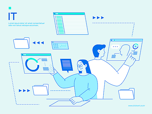 여자 남자 선 하늘색 라인일러스트 일러스트 비즈니스 그래프 정보기술 상반신 성인 두명 가리킴 얼굴모양 폴더 IT산업 인터넷창 성인만 국내일러스트 AI파일 모양 산업 얼굴 인터넷 기술 사람 손짓 파란색 파일 파일형식 벡터