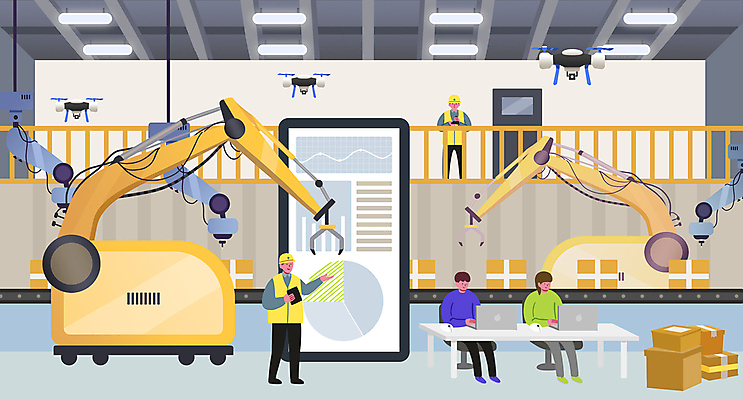 전신 PSD 직업 여자 남자 일러스트 공업 난간 그래프 미래 노동자 작업복 들기 앉기 손짓 여러명 성인 노트북 스마트폰 스크린 기계 타이핑 스마트 택배 택배상자 드론 분류 산업근로자 산업기기 컨베어밸트 성인만 미래산업 국내일러스트 옷 산업 다수 컨셉 모션 사람 전자제품 핸드폰 스마트기기 상자 운송업 파일형식