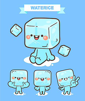 캐릭터 일러스트 팔벌리기 윙크 서기 앉기 사람없음 파란색 얼음 브이 지역축제 대한민국축제 일러캐릭터 AI파일 녹이기 자연요소 컬러 모션 표정 손짓 축제 파일형식 벡터