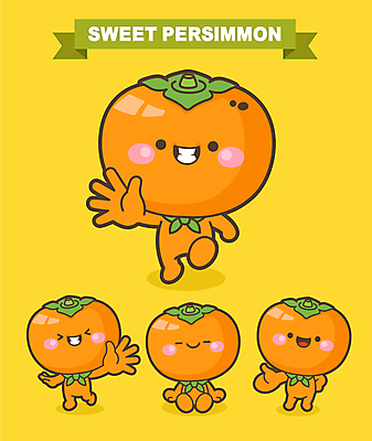 캐릭터 과일 일러스트 웃음 앉기 사람없음 축제 주황색 손인사 과일캐릭터 손뻗기 단감 지역축제 대한민국축제 일러캐릭터 AI파일 컬러 모션 표정 감 인사 파일형식 벡터