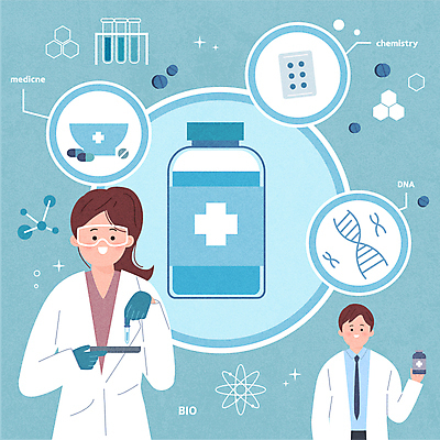 여자 남자 하늘색 일러스트 고글 실험 들기 상반신 성인 두명 제조 약병 DNA 연구원 스포이트 시험관 막자사발 조제 백신 십자모양 약제조 화학구조 성인만 신약개발 백신개발 신약_의학 국내일러스트 AI파일 모양 직업 의학 모션 실험기구 사람 파란색 약 사발 화학 생명공학 만들기 십자 개발 피펫 병_담는 파일형식 벡터