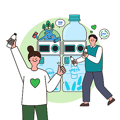 전신 여자 남자 지구 일러스트 미소 들기 상반신 성인 두명 자연보호 재활용 일회용 분리수거 페트병 따봉 포인트 적립 수거함 성인만 제로웨이스트 그린슈머 국내일러스트 AI파일 모션 자연 표정 사람 금융 그린캠페인 최고 보호 사회이슈 친환경 병_담는 파일형식 벡터