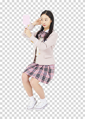 전신 편집 편집이미지 응시 여학생 여자 교복 청소년 여고생 고등학생 한명 들기 누끼 앉기 10대 한국인 손거울 PNG 십대여자한명만 편집소스 1 학생 시선 옷 모션 사람 동양인 거울 여자한명만 십대여자만 파일형식