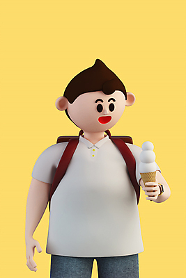 PSD 편집 편집이미지 응시 남자 초등학생 어린이 남학생 3D캐릭터 한명 들기 소년 상반신 3D 유치원생 디지털합성 콘아이스크림 소년한명만 편집소스 월간캐릭터 헨리 편집3D 캐릭터 1 학생 시선 모션 아이스크림 사람 남자한명만 소년만 파일형식