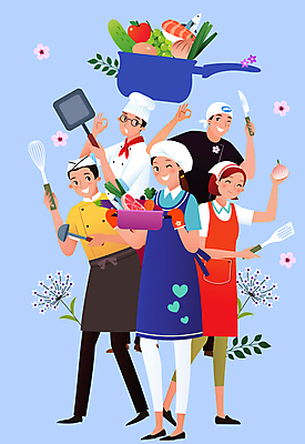 전신 여자 남자 일러스트 함께함 윙크 요리 서기 들기 여러명 상반신 성인 요리사 모임 그룹 OK 조리복 즐거움 요리중 동호회 성인만 국내일러스트 AI파일 직업 감정 다수 컨셉 유니폼 모션 표정 사람 손짓 파일형식 벡터