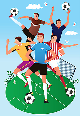 전신 남자 허리손 일러스트 축구공 축구선수 함께함 여러명 성인 달리기 손들기 축구 모임 그룹 킥 축구장 즐거움 축구복 축구유니폼 동호회 성인남자만 국내일러스트 AI파일 감정 포즈 다수 컨셉 유니폼 공 축구용품 스포츠시설 모션 운동선수 사람 운동복 구기 남자만 성인만 파일형식 벡터