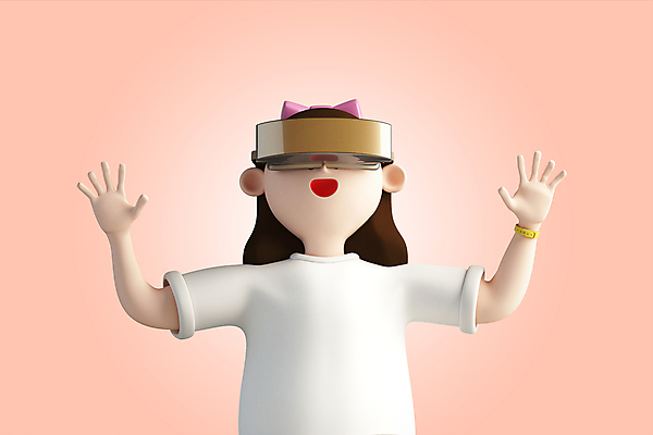 PSD 편집 편집이미지 여자 어린이 3D캐릭터 한명 소녀 3D 만세 체험 디지털합성 가상현실 소녀한명만 편집소스 VR기기 메타버스 월간캐릭터 제니 편집3D 캐릭터 1 컨셉 모션 사람 기계 여자한명만 소녀만 파일형식