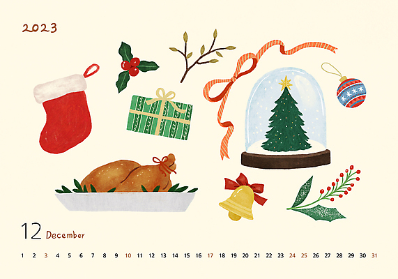 PSD 크리스마스장식 겨울 일러스트 크리스마스용품 크리스마스선물 사람없음 선물상자 크리스마스트리 달력 나뭇가지 12월 오브젝트 스노글로브 빨간양말 산타양말 칠면조구이 크리스마스종 호랑가시나무열매 황금종 오너먼트 2023년 국내일러스트 나무 계절 열매 크리스마스 선물 장식 상자 종 날짜 구이 연도 용품 파일형식