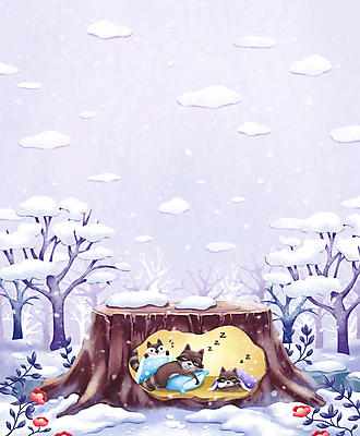 PSD 나무 구름 꽃 겨울 일러스트 세마리 사람없음 이불 잠 숲속 나무밑둥 너구리 겨울잠 쌓인눈 겨울풍경 눈덮임 겨울배경 국내일러스트 자연요소 식물 계절 백그라운드 컨셉 포유류 침구 3 풍경 숲 파일형식