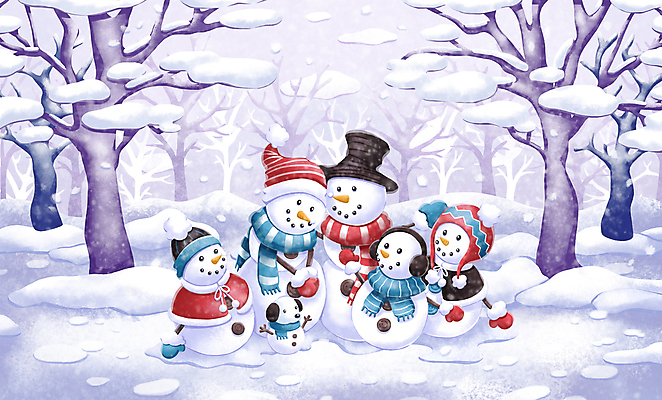 PSD 나무 겨울 일러스트 가족 눈사람 사람없음 눈 숲속 쌓인눈 겨울풍경 눈덮임 겨울배경 국내일러스트 자연요소 식물 계절 백그라운드 컨셉 관계 날씨 풍경 숲 파일형식