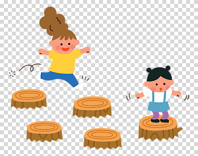 전신 편집 편집이미지 여자 어린이 놀이 팔벌리기 누끼 소녀 두명 점프 즐거움 나무밑둥 PNG 건너기 놀기 소녀만 편집소스 나무 감정 모션 사람 여자만 어린이만 파일형식